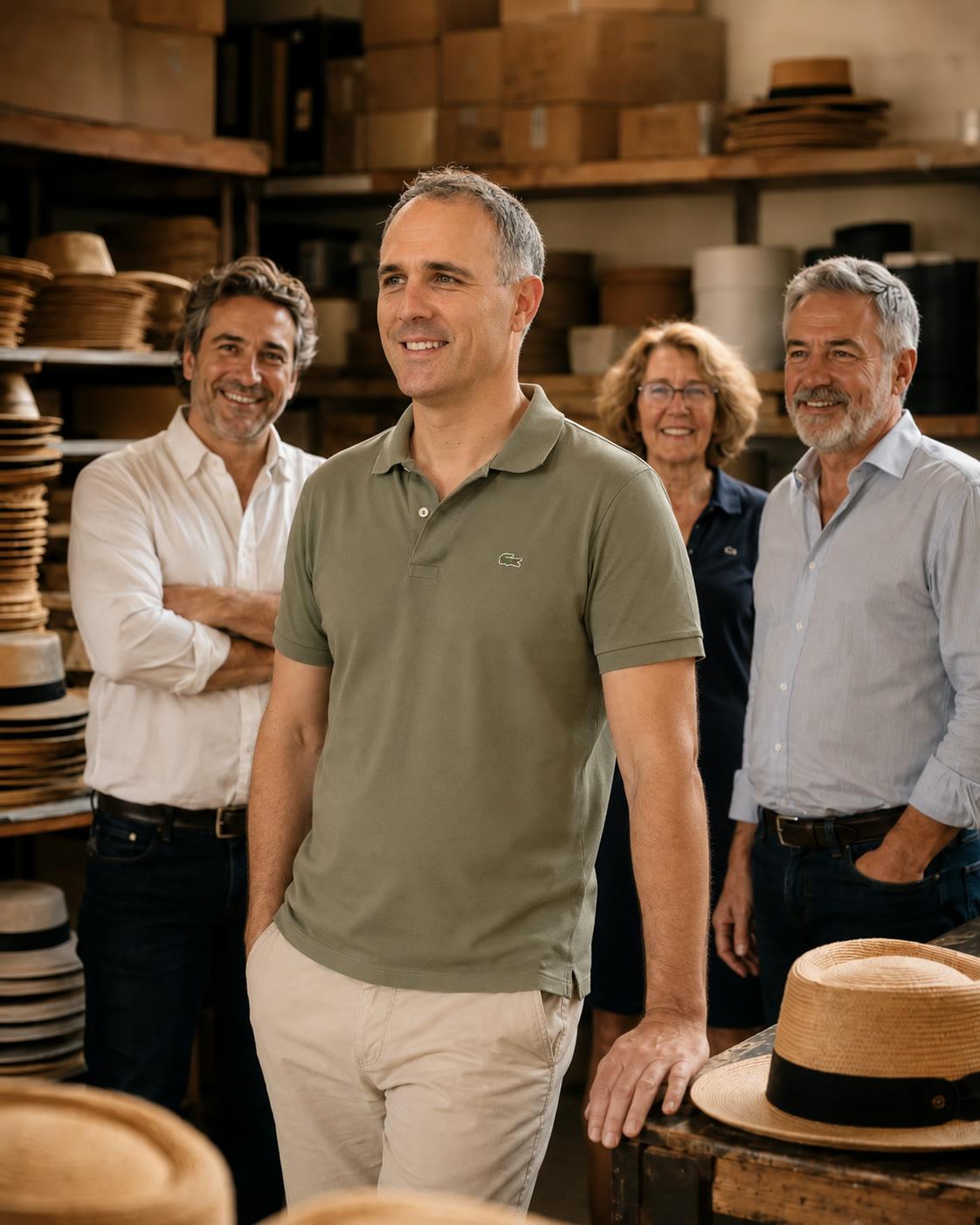 L’équipe Aurega réunie dans la réserve de l’atelier